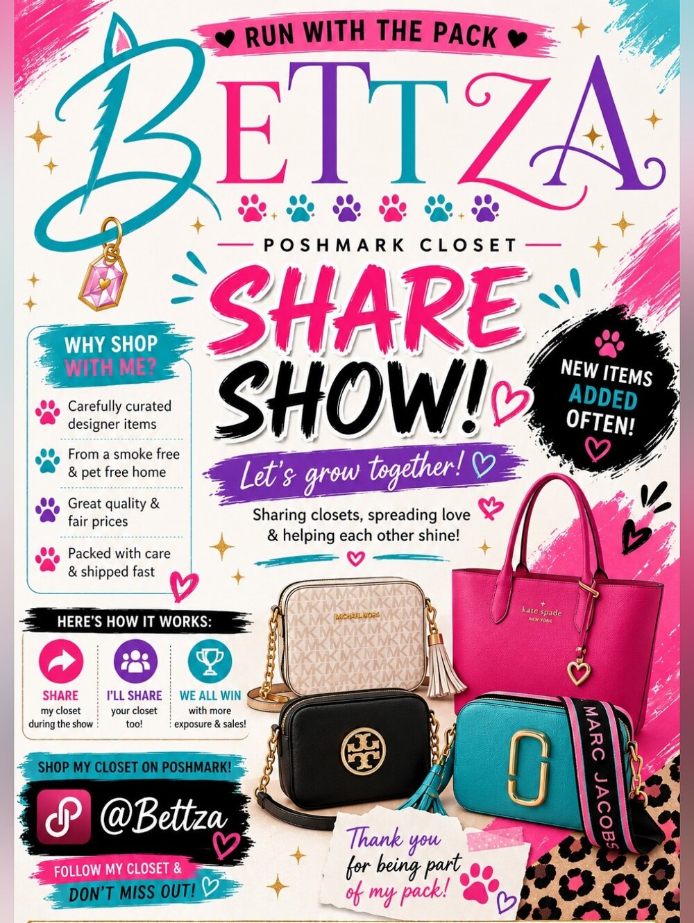 🎀 BETTZA’S POSHMARK SHARE SHOW 🎀